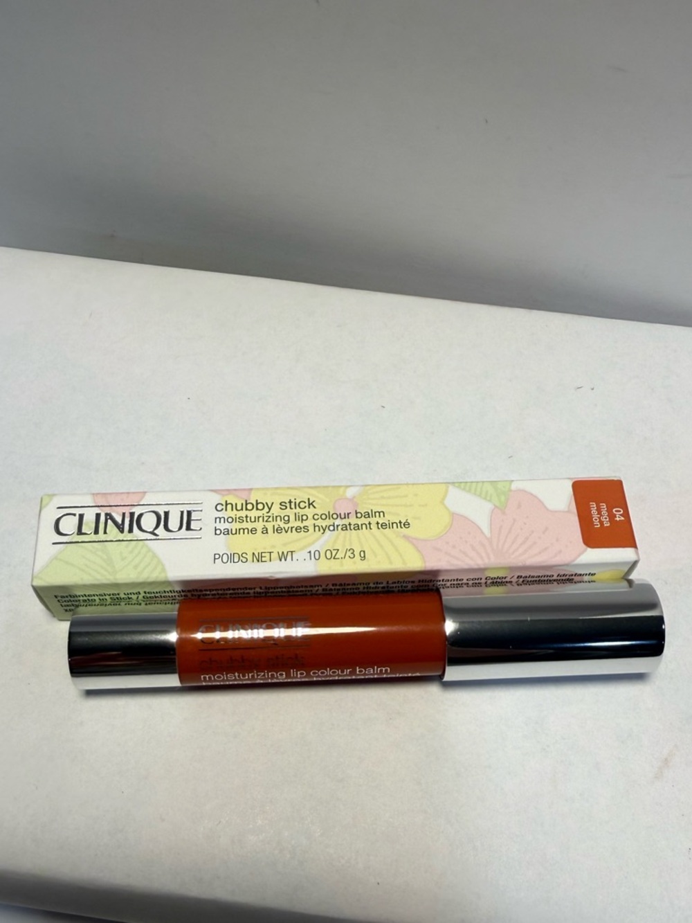 Clinique 04 Mega Melon Chubby Stick Moisturizing Lip Colour Balm Full Size New - Picture 2 of 5